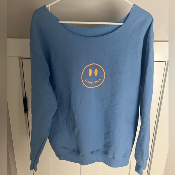Sweaters - Blue Women's Sweater with Smiley Design